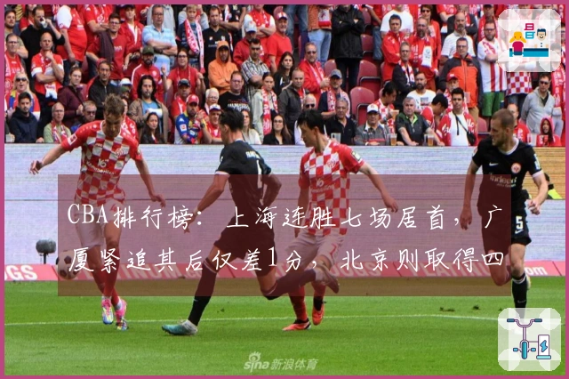 CBA排行榜：上海连胜七场居首，广厦紧追其后仅差1分，北京则取得四连胜